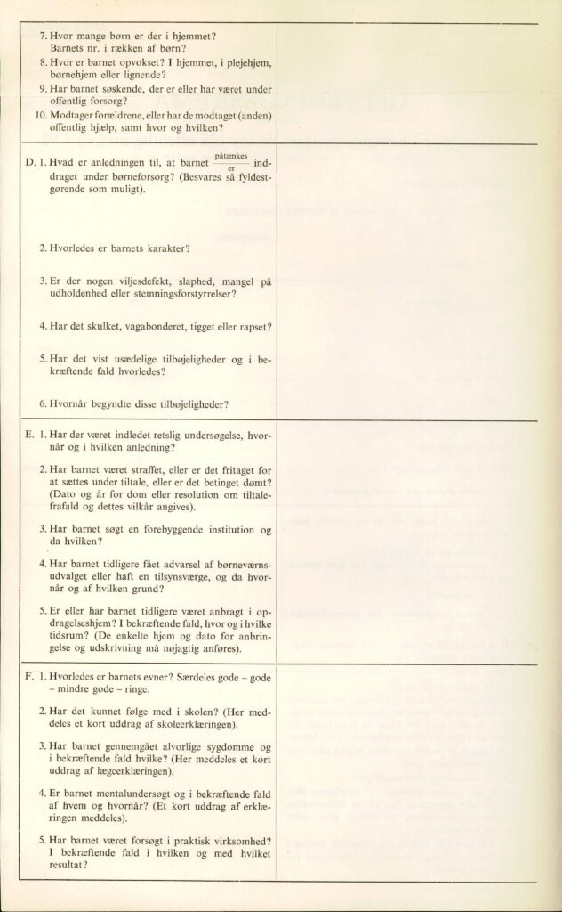 Børneværn_Opl_skema_02 Oplysningsskema side 2. Børneværnets skema til brug ved undersøgelser i børnesager.